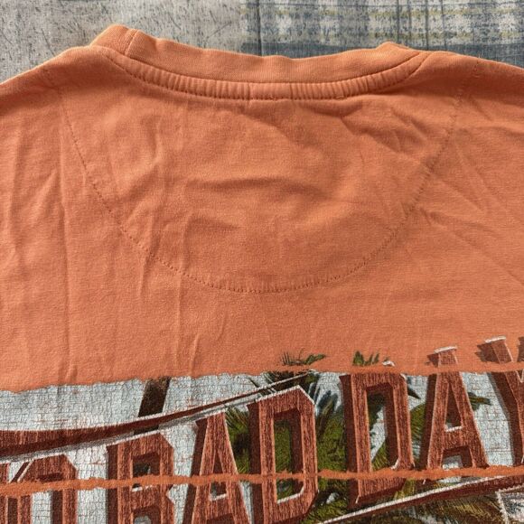 No Bad Days Orange Retro Positive Vibes Island Graphic Short Sleeve Men's Sz S - Picture 8 of 16